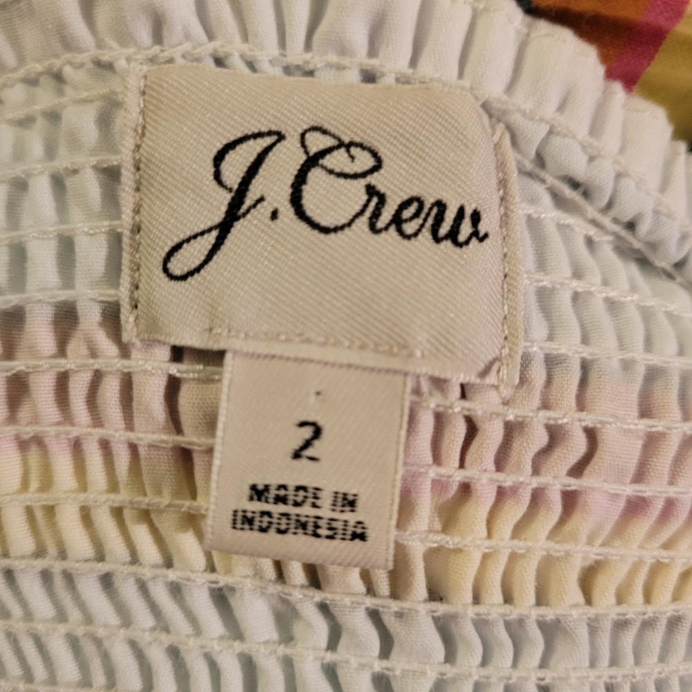 J. Crew Multicolor Seersucker Candy Ribbon Striped Cotton Maxi Sundress. Size 2 - Picture 2 of 7